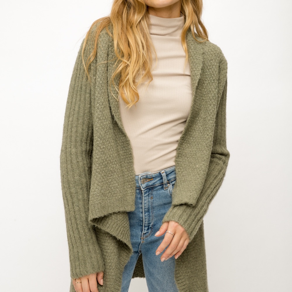 🆕Mystree Olive Green Open Cardigan size Small